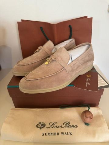 ≥ Loro Piana Summer Walk Beige Instappers Maat 44 Nieuw - Main Image