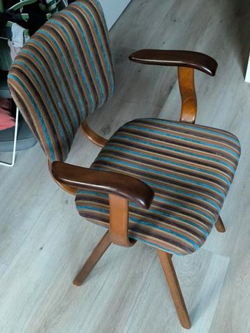 Vintage 60s Stoel met Streep Patroon beschikbaar voor biedingen