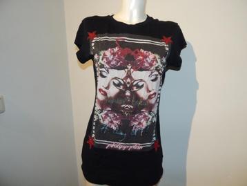Philipp Plein shirt print voorkant met steentjes gaas rug S beschikbaar voor biedingen