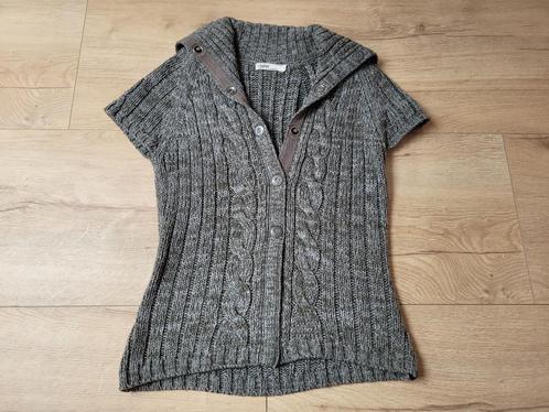 GARCIA grijs gebreid vest korte mouw maat L ~ JB0046, Kleding | Dames, Truien en Vesten, Gedragen, Maat 42/44 (L), Grijs, Ophalen of Verzenden