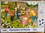 HOP 1000🧩 Pocketful of Posies, Hobby en Vrije tijd, Denksport en Puzzels, Ophalen of Verzenden, 500 t/m 1500 stukjes, Zo goed als nieuw