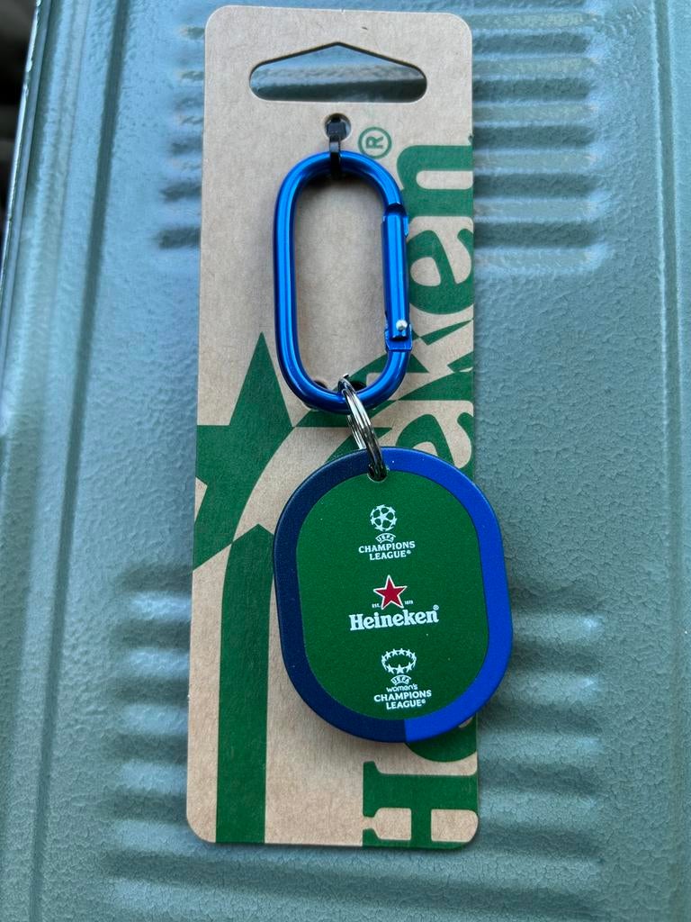 Heineken ChampionsLeague mannen/vrouwen opener sleutelhanger, Verzamelen, Biermerken, Ophalen, Zo goed als nieuw