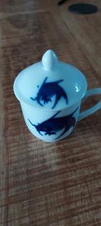 Porseleinen Kopje met Deksel, Huis en Inrichting, Keuken | Servies, Ophalen, Zo goed als nieuw, Overige stijlen, Kop(pen) en/of Schotel(s)