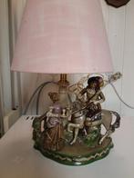 Mooie porceleinen tafellamp man op paard, Huis en Inrichting, Lampen | Tafellampen, Minder dan 50 cm, Zo goed als nieuw, Ophalen