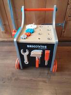 Brico kids by janod loopwagen gereedschap, Kinderen en Baby's, Speelgoed | Houten speelgoed, Ophalen, Gebruikt, Duw- of Trekspeelgoed