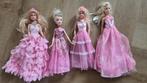 4 barbies met Roze jurken, Kinderen en Baby's, Speelgoed | Poppen, Ophalen of Verzenden, Gebruikt, Barbie