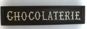 Handgeschilderd houten bord/Chocolaterie/Chocolade/Bonbon beschikbaar voor biedingen