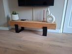 Tv meubel, massief eiken bankje, Ophalen, 100 tot 150 cm, Eikenhout, Zo goed als nieuw