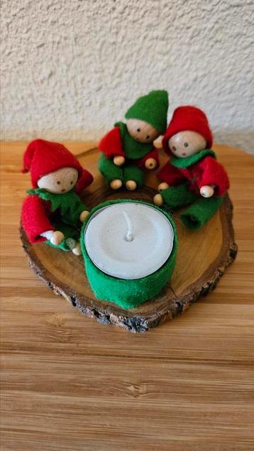 Houten waxinelichthouder Kerst, als NIEUW! beschikbaar voor biedingen