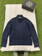 Stone Island 1/4 zip sweater trui pull met knoopjes en badge, Kleding | Heren, Truien en Vesten, Maat 52/54 (L), Blauw, Ophalen of Verzenden