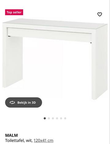 IKEA MALM Toilettafel Wit + Glasplaat beschikbaar voor biedingen
