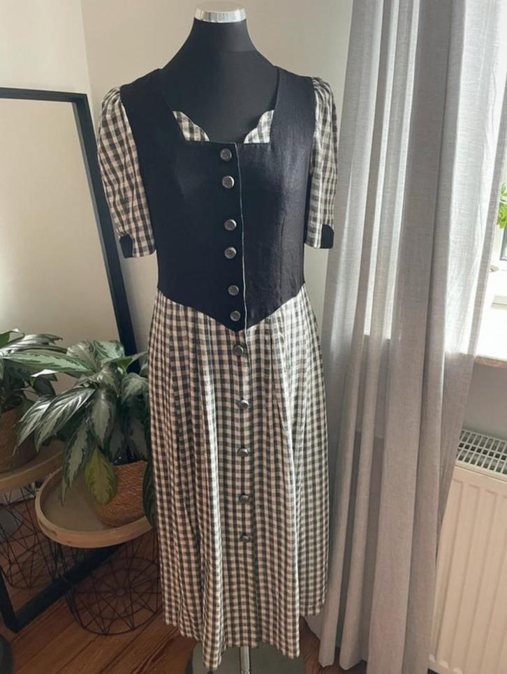 Hele leuke geruite trachtenjurk Meico maat 34/36, Kleding | Dames, Jurken, Zo goed als nieuw, Maat 34 (XS) of kleiner, Zwart, Verzenden