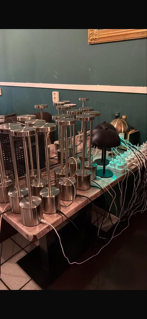 Gebruikt Horeca Interieur - Stoelen, Banken, Tafels, Huis en Inrichting, Lampen | Hanglampen, Gebruikt, 50 tot 75 cm, Hout, Ophalen