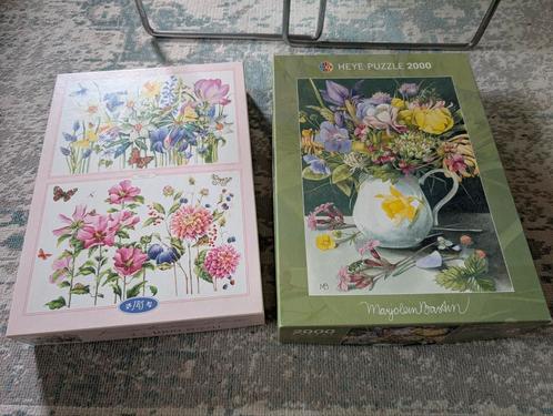 Bloemen puzzels Marjolein Bastin en JBS 1x 1000 en 1x 2000, Hobby en Vrije tijd, Denksport en Puzzels, Gebruikt, Legpuzzel, 500 t/m 1500 stukjes