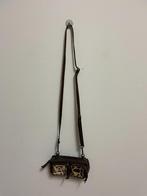 Tas7 - Bruin leren Gaz portemonnee tasje met dierenvacht (1), Sieraden, Tassen en Uiterlijk, Ophalen of Verzenden, Zo goed als nieuw