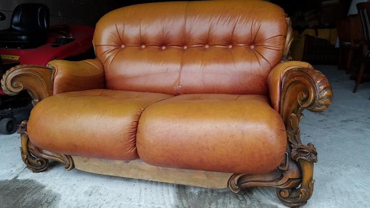 Barok bank met fauteuil, Antiek en Kunst, Antiek | Meubels | Stoelen en Banken, Ophalen