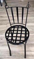 6 Brocante eetkamerstoelen Metaal hoogglans, Huis en Inrichting, Ophalen, Gebruikt, Zwart, Vier