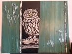 Olieverfschilderij  Uil in Franse schuur, Ophalen of Verzenden