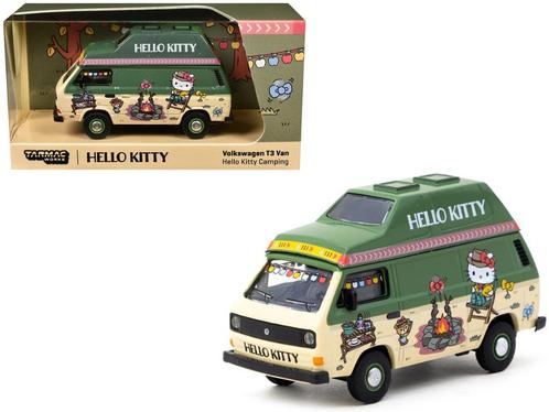 Tarmac 1:64 Volkswagen T3 Van "Hello Kitty Camping" Green an, Hobby en Vrije tijd, Modelauto's | Overige schalen, Nieuw, Auto