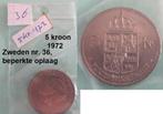 Zweden, 1x munt van 5 Kronen 1972, Ophalen of Verzenden, Overige landen, Losse munt