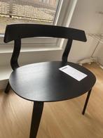 Ikea zwart houten ovalen bankje met leuning, Ophalen, Zo goed als nieuw, Stoel(en)