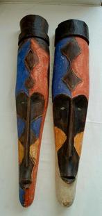 Afrikaanse houten maskers (2 stuks), Ophalen of Verzenden