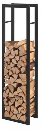 Brandhout rek houtopslag 40x25x150 cm zwart, Minder dan 3 m³, Ophalen