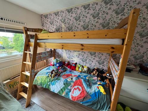 Houten stapelbed met lades, Kinderen en Baby's, Kinderkamer | Stapelbedden en Hoogslapers, Gebruikt, Stapelbed, Ophalen
