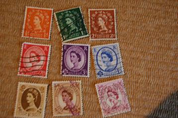 9 POSTZEGELS uit ENGELAND    beschikbaar voor biedingen