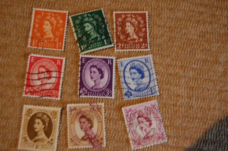 9 POSTZEGELS uit ENGELAND, Postzegels en Munten, Postzegels | Europa | UK, Gestempeld, Ophalen of Verzenden