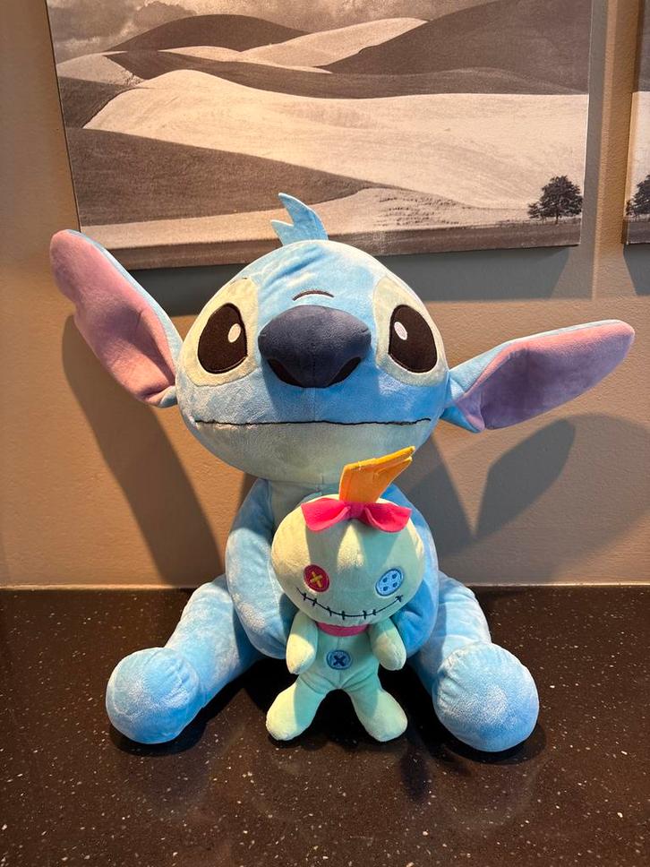 Stitch knuffel met Crumb (echte Disney knuffel) 55cm, Kinderen en Baby's, Speelgoed | Knuffels en Pluche, Zo goed als nieuw, Overige typen