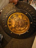 Grote Wandklok met Tandwielen, Ophalen of Verzenden, Gebruikt, Analoog, Wandklok