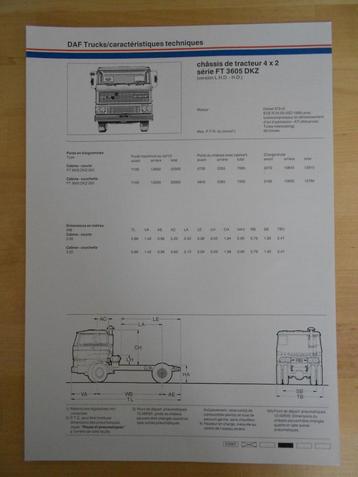 DAF FT 3600 DKZ Technische Specificatie Folder 1985 – 4x2 beschikbaar voor biedingen