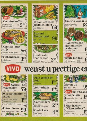 Retro reclame 1975 Vivo supermarkt Kerstmis aanbiedingen beschikbaar voor biedingen