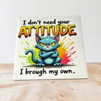 Grappige Tegel - Attitude Kat, Verzenden