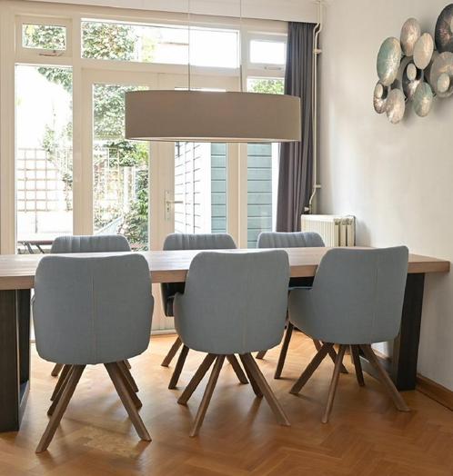Eetkamerstoelen 6 stuks blauw, Huis en Inrichting, Stoelen, Gebruikt, Vijf, Zes of meer stoelen, Hout, Blauw, Ophalen