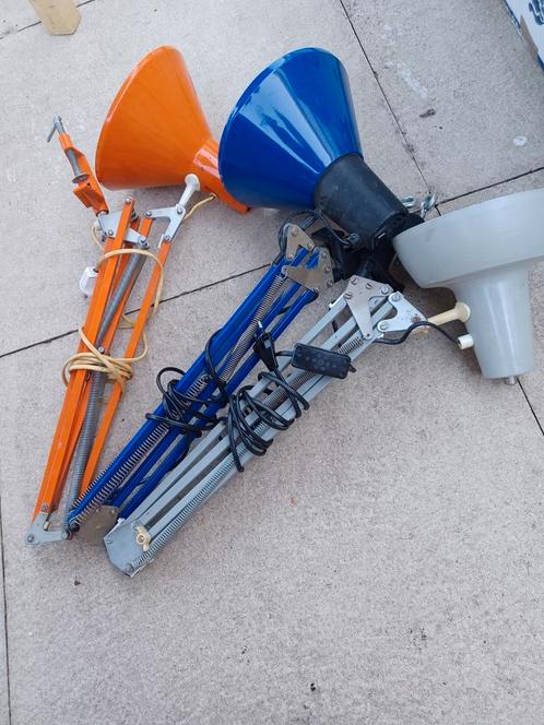 3x vintage/ retro  spot lamp/klemspot 15€ alles 1 koop, Huis en Inrichting, Lampen | Spots, Gebruikt, Metaal of Aluminium, Ophalen of Verzenden