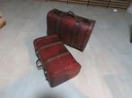 2 vintage houten koffers, hutkoffer, vintagestijl, Minder dan 50 cm, Ophalen of Verzenden, Zo goed als nieuw, Minder dan 50 cm