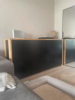 Stijlvol zwart dressoir met eikenhout, Ophalen, Gebruikt, 150 tot 200 cm, Eikenhout