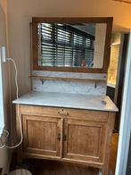 Antieke kast / commode  met spiegel en marmeren blad, Ophalen, Zo goed als nieuw