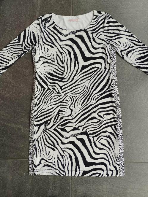 Studio Anneloes jurk zwart-wit, Kleding | Dames, Jurken, Zo goed als nieuw, Maat 38/40 (M), Wit, Verzenden