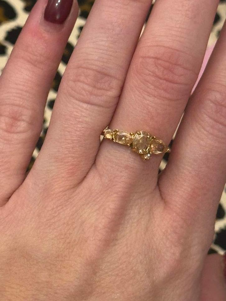 Sissy-Boy Ring - RVS met steentjes, maat 18, Sieraden, Tassen en Uiterlijk, Ringen, Gebruikt, Dame, 17 tot 18, Goud, IJzer of Staal