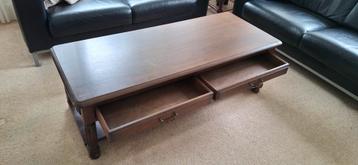 Eiken Salontafel met Lades en Onderplank beschikbaar voor biedingen