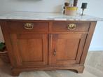 Brocante kast met marmeren blad, Ophalen, Gebruikt, 100 tot 150 cm, Brocante