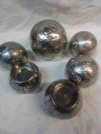 6 metalen decoratie ballen, Ophalen of Verzenden, Zo goed als nieuw