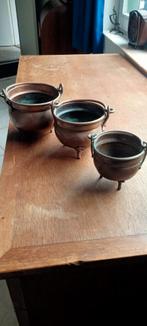 Antieke Koperen Potten Set van 3, Ophalen of Verzenden, Koper