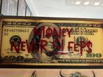 Summer Sale: Money Never Sleeps plexiglas schilderij, Antiek en Kunst, Kunst | Schilderijen | Modern, Ophalen of Verzenden