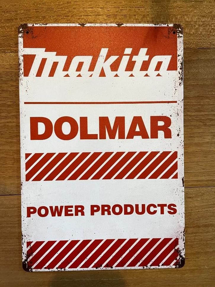 Makita Dolmar Power Products metalen reclamebord (old Look), Verzamelen, Merken en Reclamevoorwerpen, Nieuw, Reclamebord, Ophalen of Verzenden