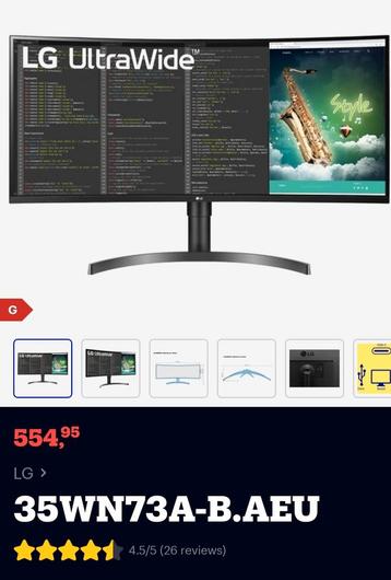 Lg ultrawide curved monitor beschikbaar voor biedingen