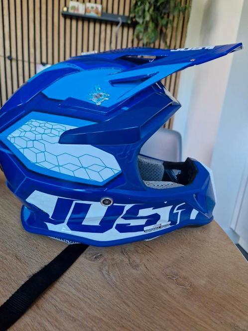 Cross helm maat S - blauw wit - Just1 Crosshelm J18 F Hexa, Motoren, Kleding | Motorhelmen, Offroadhelm, Overige merken, Nieuw met kaartje